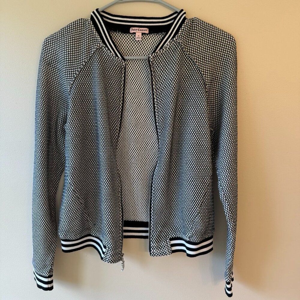 Juicy Couture Bomber Jacket With Zipper Black And White Size S